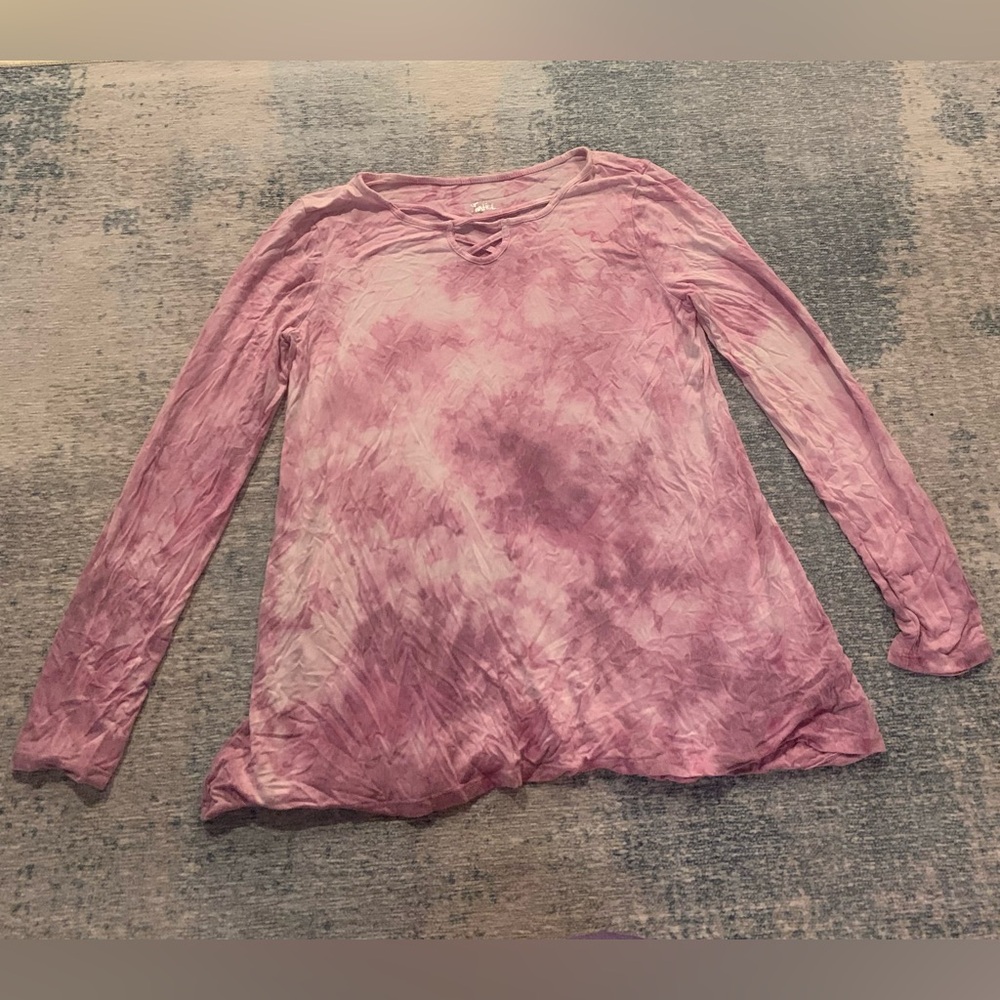 Girls pink tie dye long sleeve shirt